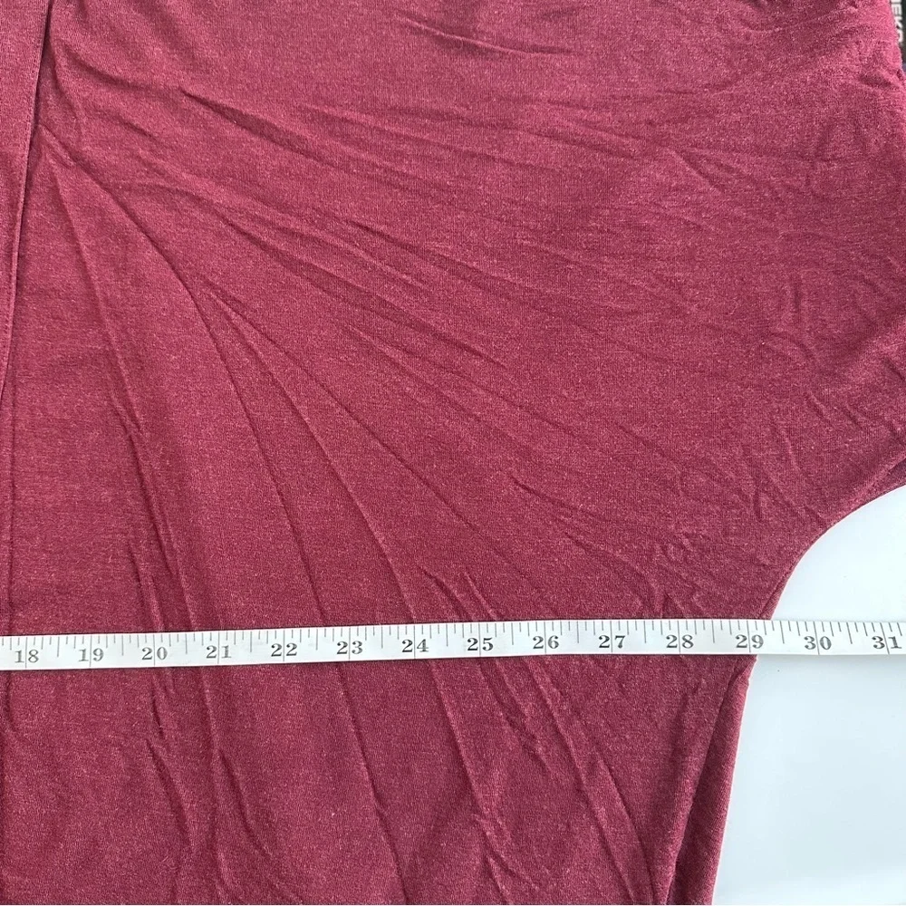 PrAna Foundation Seabrook Wrap Cardigan Sweater Open Front Maroon Heather XL